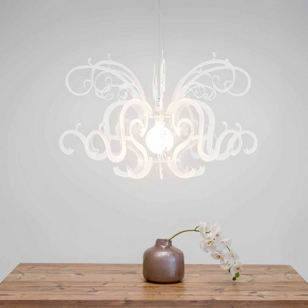 Lampadario di moderno design in plexiglass prodotto in Italia, Malito Viadurini
