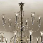 Lampadario Fatto a Mano a 18 Luci in Vetro di Venezia Made in Italy - Vittoria Viadurini