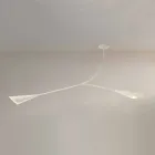 Lampadario in Acciaio Verniciato Bianco Fatto a Mano Made in Italy - Elica Viadurini