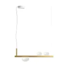 Lampadario in Alluminio e Luce in Vetro Soffiato Bianco - Alma Viadurini