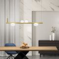 Lampadario in Alluminio e Luce in Vetro Soffiato Bianco - Alma