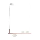 Lampadario in Alluminio e Luce in Vetro Soffiato Bianco - Alma Viadurini