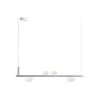 Lampadario in Alluminio e Luce in Vetro Soffiato Bianco - Alma Viadurini