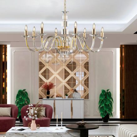 Lampadario in con Vetro e Strass Made in Italy per Arredare L’interno - Innsbruck Viadurini