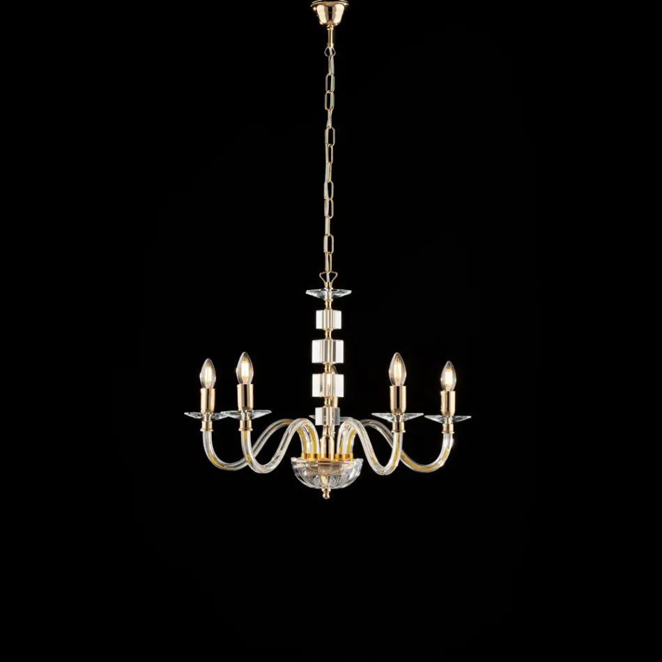 Lampadario in con Vetro e Strass Made in Italy per Arredare L’interno - Innsbruck Viadurini