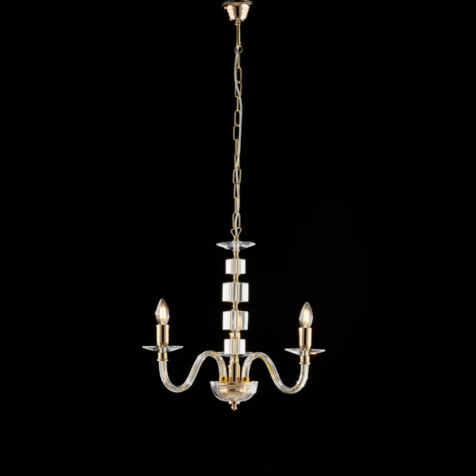 Lampadario in con Vetro e Strass Made in Italy per Arredare L’interno - Innsbruck Viadurini