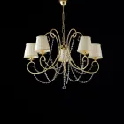 Lampadario in Ferro Cromato con Paralumi Made in Italy per Arredare L’interno - Praga Viadurini