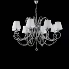 Lampadario in Ferro Cromato con Paralumi Made in Italy per Arredare L’interno - Praga Viadurini