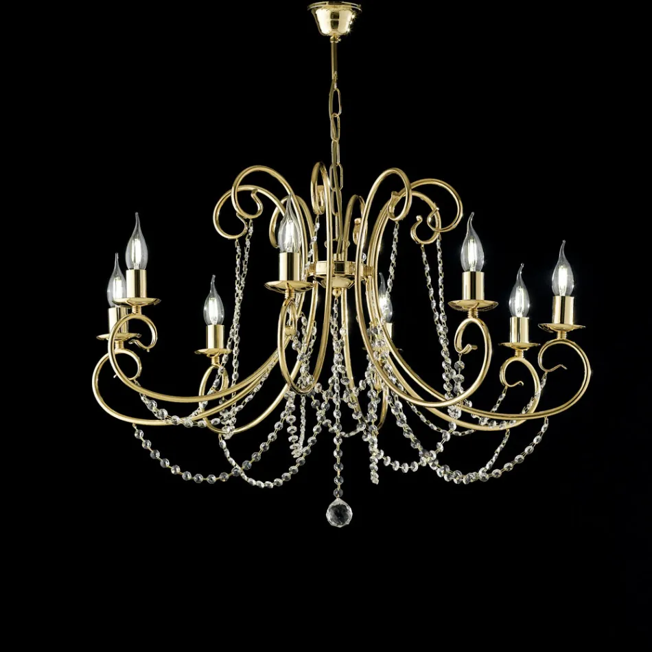 Lampadario in Ferro Cromato Made in Italy per Arredare L’interno - Praga Viadurini