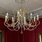 Lampadario in Ferro Cromo Lucido o Oro Lucido Made in Italy - Praga Viadurini