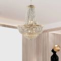 Lampadario in Ferro Dorato con Strass Made in Italy - Baviera