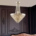 Lampadario in Ferro e Dorato con Strass Made in Italy per Arredare L’interno - Kiev Viadurini