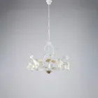 Lampadario in Ferro Laccato Avorio Decape Made in Italy per Arredare L’interno - Marrakech Viadurini