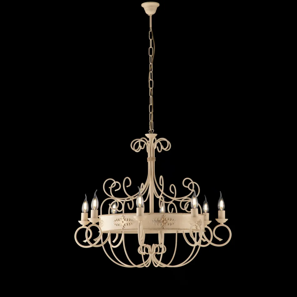 Lampadario in Ferro Laccato e Ruggine Made in Italy per Arredare L’interno - Texas Viadurini