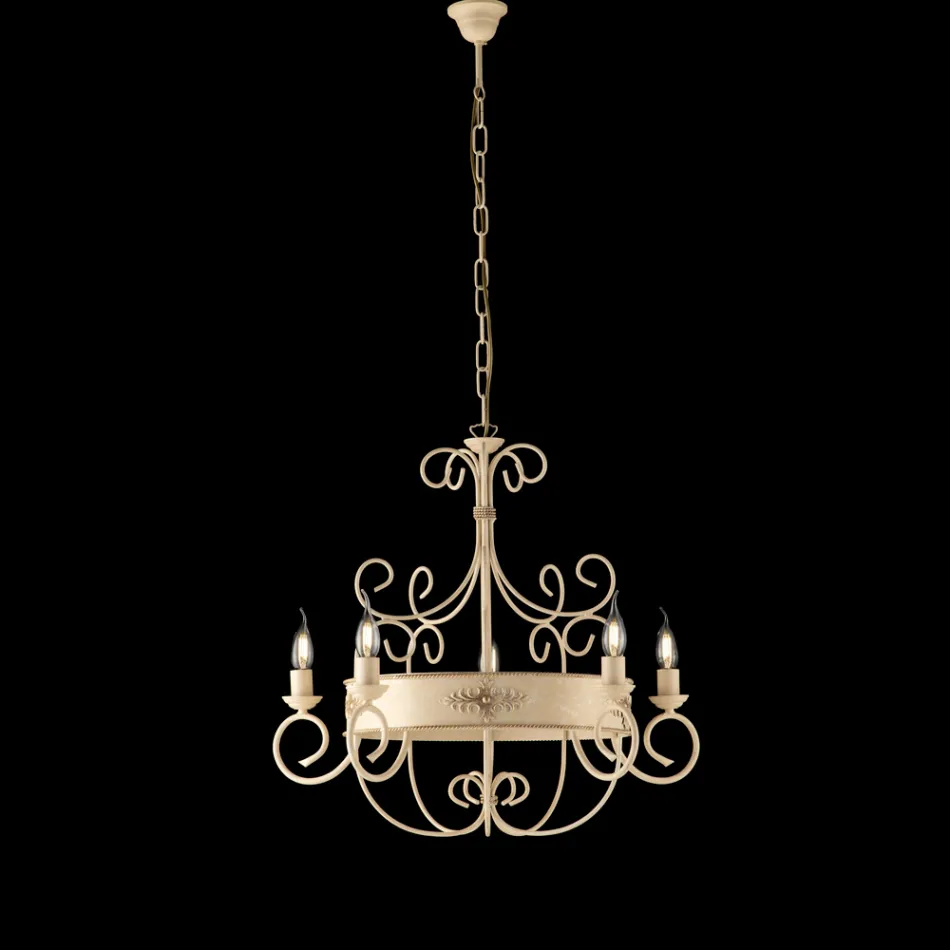Lampadario in Ferro Laccato e Ruggine Made in Italy per Arredare L’interno - Texas Viadurini
