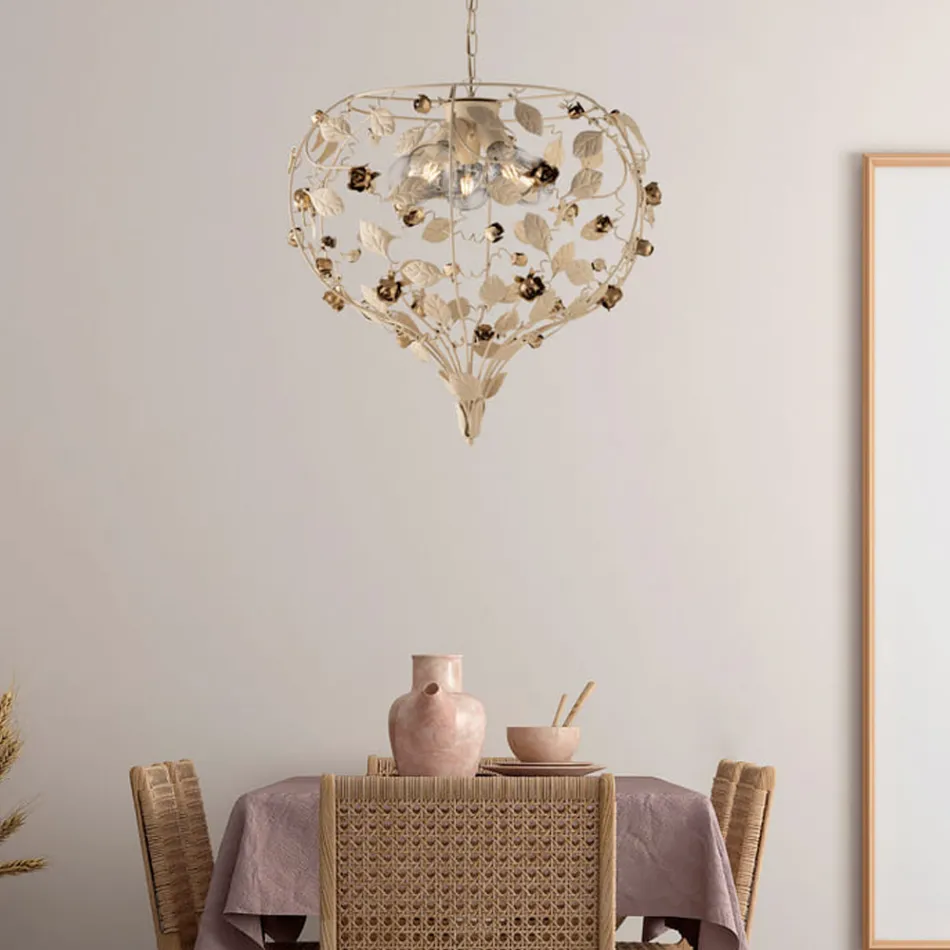 Lampadario in Ferro Laccato Made in Italy per Arredare L’interno - Capri Viadurini