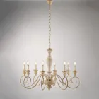 Lampadario in Legno e Ferro Laccato Made in Italy per Arredare L’interno - Toscana Viadurini