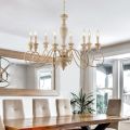 Lampadario in Legno e Ferro Laccato Made in Italy - Toscana