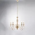 Lampadario in Legno e Ferro Laccato Made in Italy per Arredare L’interno - Toscana Viadurini