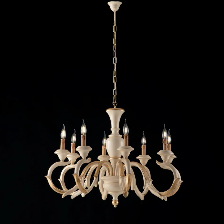 Lampadario in Legno Made in Italy per Arredare L’interno - Firenze Viadurini