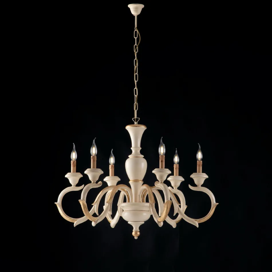 Lampadario in Legno Made in Italy per Arredare L’interno - Firenze Viadurini