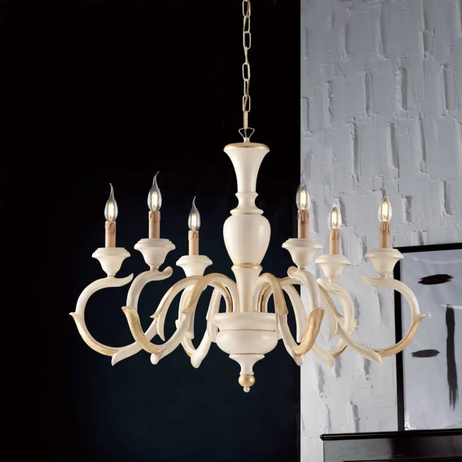 Lampadario in Legno Made in Italy per Arredare L’interno - Firenze Viadurini