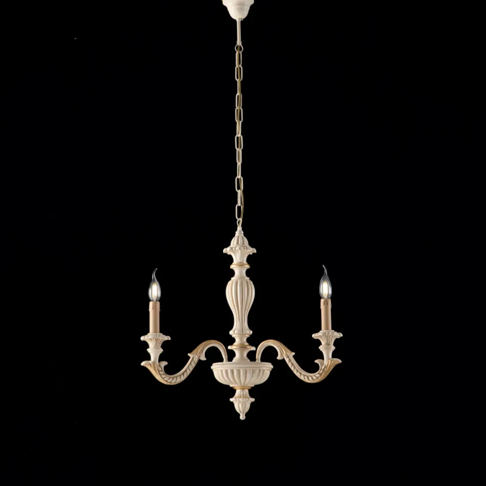 Lampadario in Legno Made in Italy per Arredare L’interno - Milano Viadurini