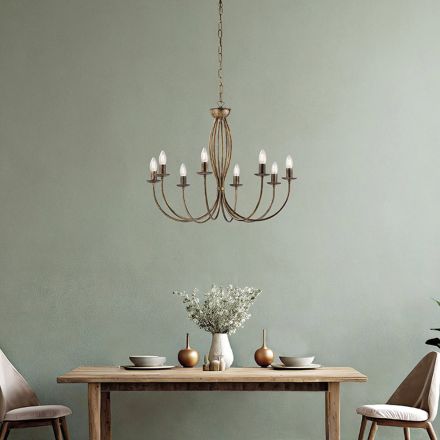 Lampadario in metallo bianco per illuminare ambienti raffinati – Roccia Viadurini