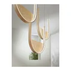 Lampadario in Metallo con Inserto Amovibile in Vetro Granigliato - Catalpa Viadurini