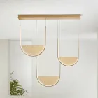 Lampadario in Metallo con Inserto Amovibile in Vetro Granigliato - Catalpa Viadurini