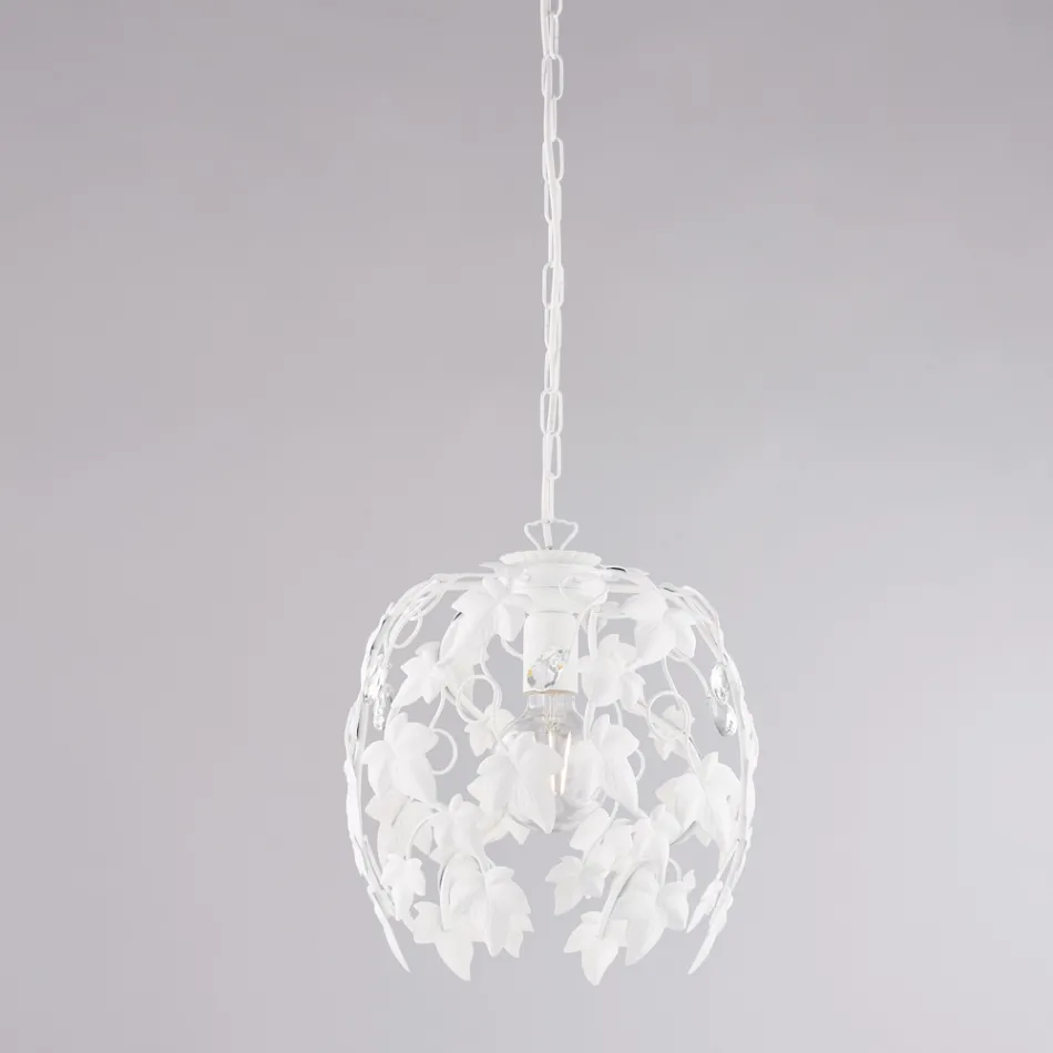 Lampadario in metallo con pendenti in cristallo per interni eleganti – Orchidea Viadurini