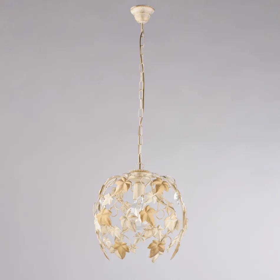 Lampadario in metallo con pendenti in cristallo per interni eleganti – Orchidea Viadurini