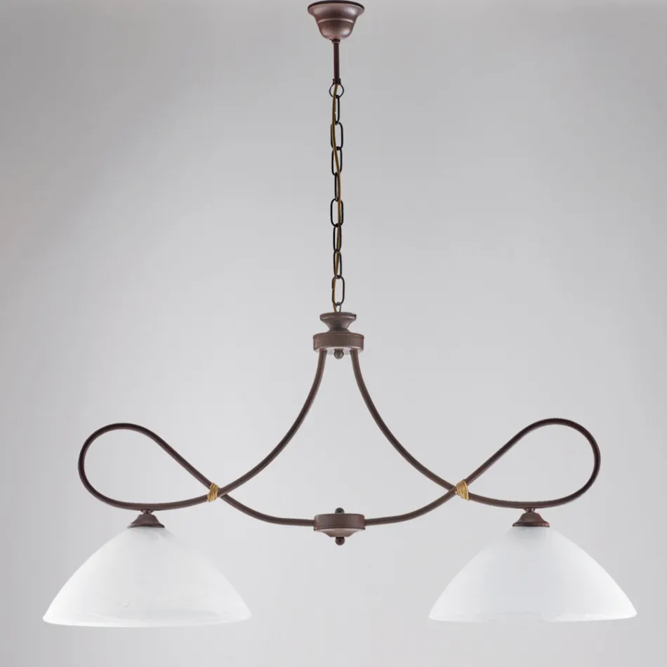 Lampadario in metallo e ceramica bianca per interni eleganti – Eclisse Viadurini