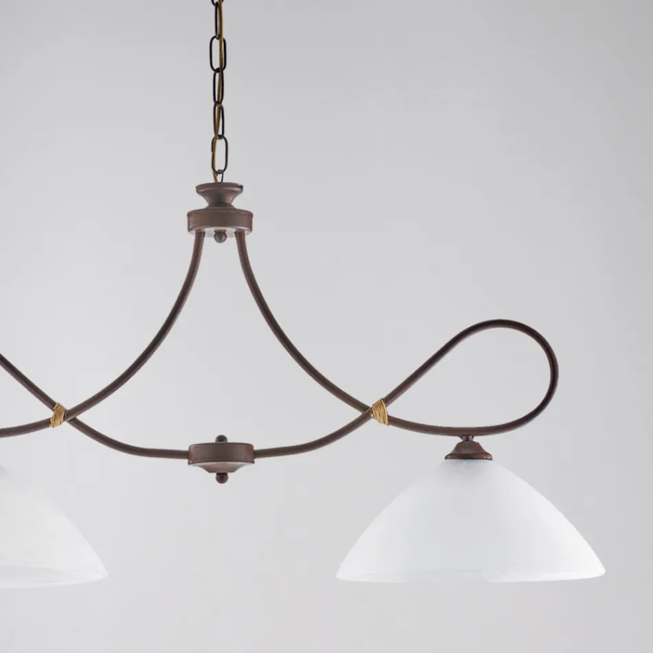 Lampadario in metallo e ceramica bianca per interni eleganti – Eclisse Viadurini