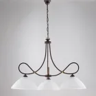 Lampadario in metallo e ceramica bianca per valorizzare gli interni – Eclisse Viadurini