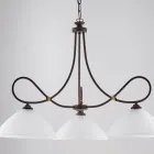 Lampadario in metallo e ceramica bianca per valorizzare gli interni – Eclisse Viadurini