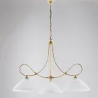 Lampadario in metallo e ceramica bianca per valorizzare gli interni – Eclisse Viadurini