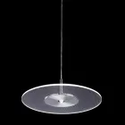 Lampadario in Metallo e Diffusore in Plexiglass Micro-Puntinato - Nora Viadurini