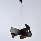 Lampadario in metallo e vetro nero per arredare ambienti moderni – Asteroide Viadurini