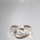 Lampadario in metallo e vetro per illuminare interni con eleganza – Rosmarino Viadurini