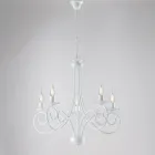 Lampadario in metallo e vetro per illuminare interni con stile elegante – Laguna Viadurini