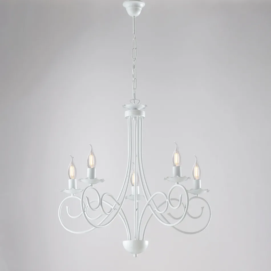 Lampadario in metallo e vetro per illuminare interni con stile elegante – Laguna Viadurini