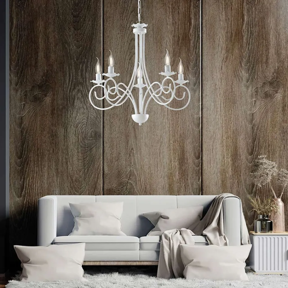 Lampadario in metallo e vetro per illuminare interni con stile elegante – Laguna Viadurini
