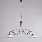 Lampadario in Metallo in Ceramica Bianco 2 Luci per Interni - Polaris Viadurini