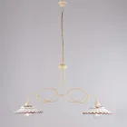 Lampadario in Metallo in Ceramica Bianco 2 Luci per Interni - Polaris Viadurini