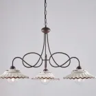 Lampadario in Metallo in Ceramica Bianco 3 Luci per Interni - Polaris Viadurini