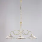 Lampadario in Metallo in Ceramica Bianco 3 Luci per Interni - Polaris Viadurini