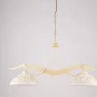 Lampadario in Metallo in Vetro 2 Luci per Illuminazione Interni - Musca Viadurini