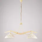 Lampadario in Metallo in Vetro 2 Luci per Illuminazione Interni - Musca Viadurini