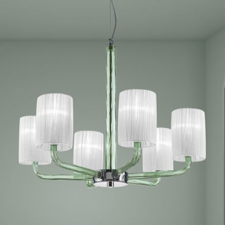 Lampadario in Vetro di Venezia e Metallo Fatto a Mano in Italia - Graham Viadurini